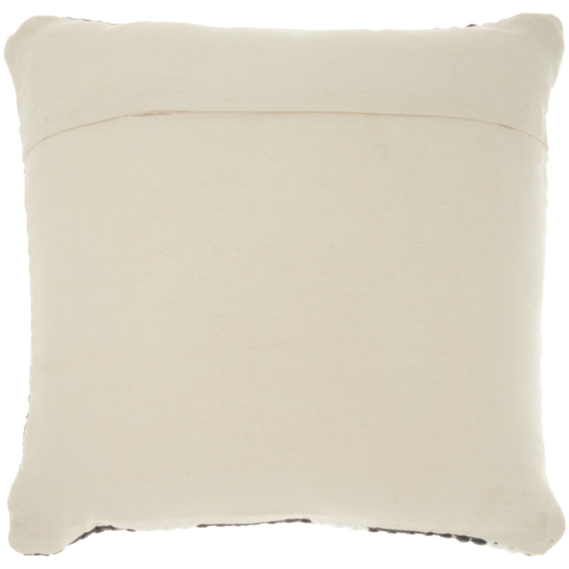 Charcoal and Ivory Cotton Geometric 20" Square Throw Pillow