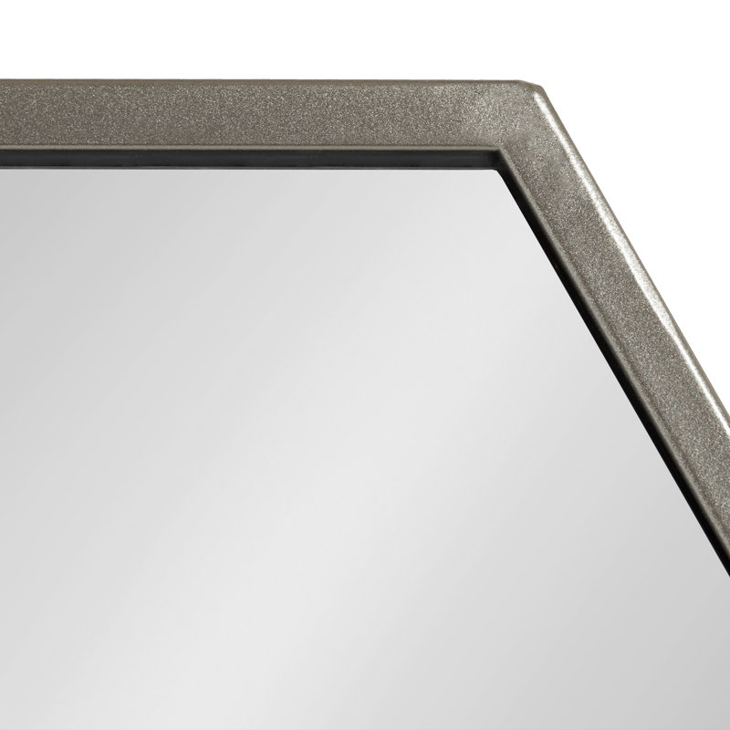 Elegant Silver Hexagon 29" Bathroom Wall Mirror