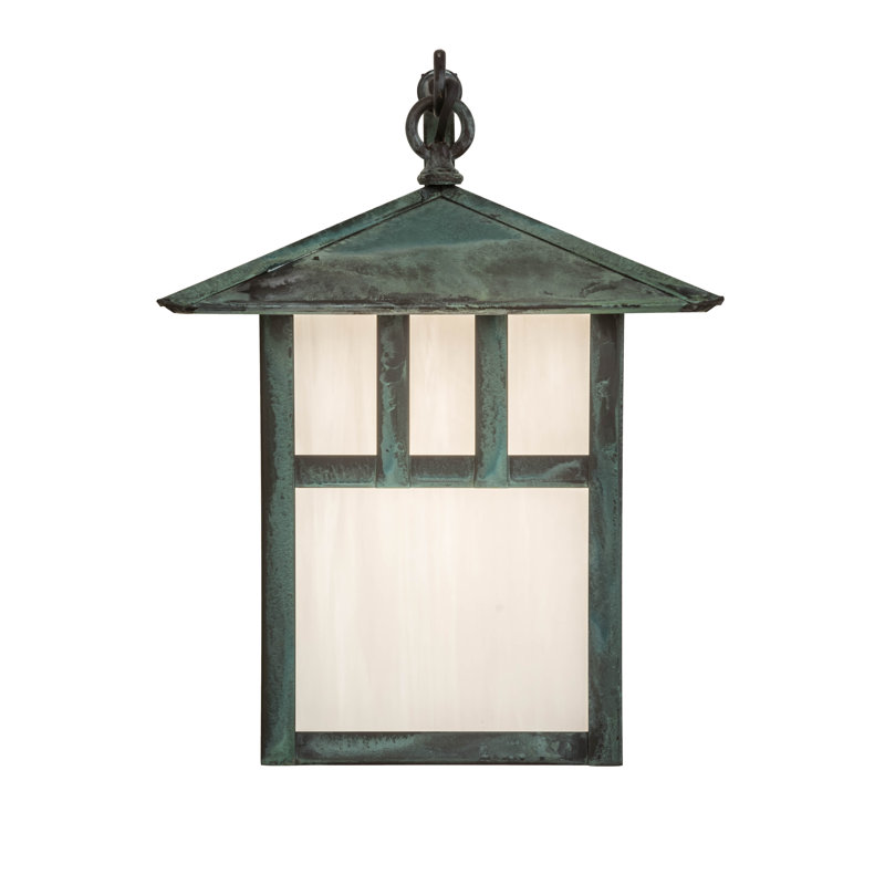 Verdigris White Glass 1-Light Armed Sconce