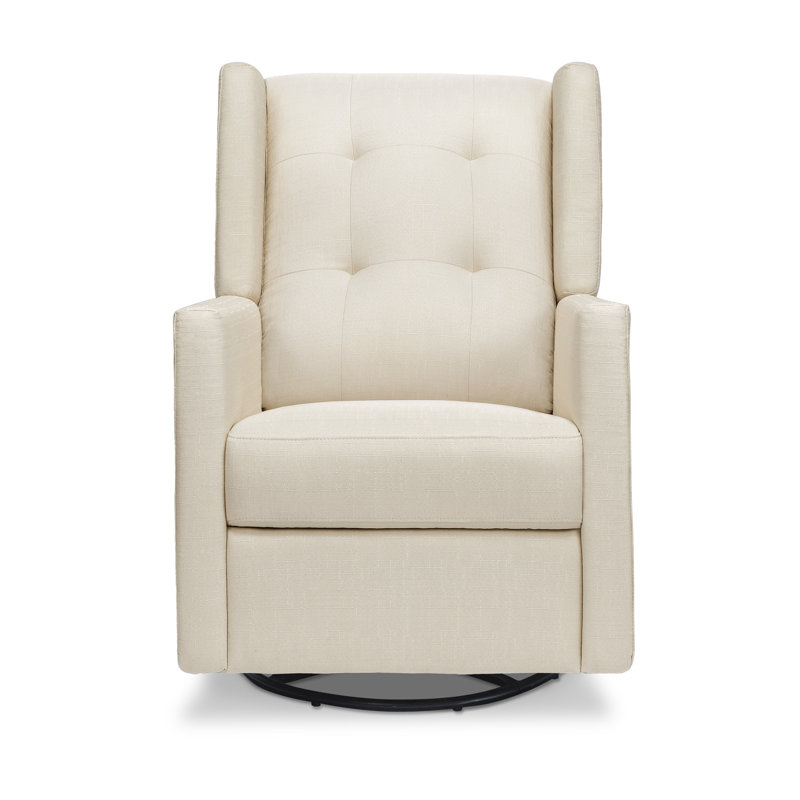 Maddox Natural Oat Swivel Recliner with Sustainable Wood