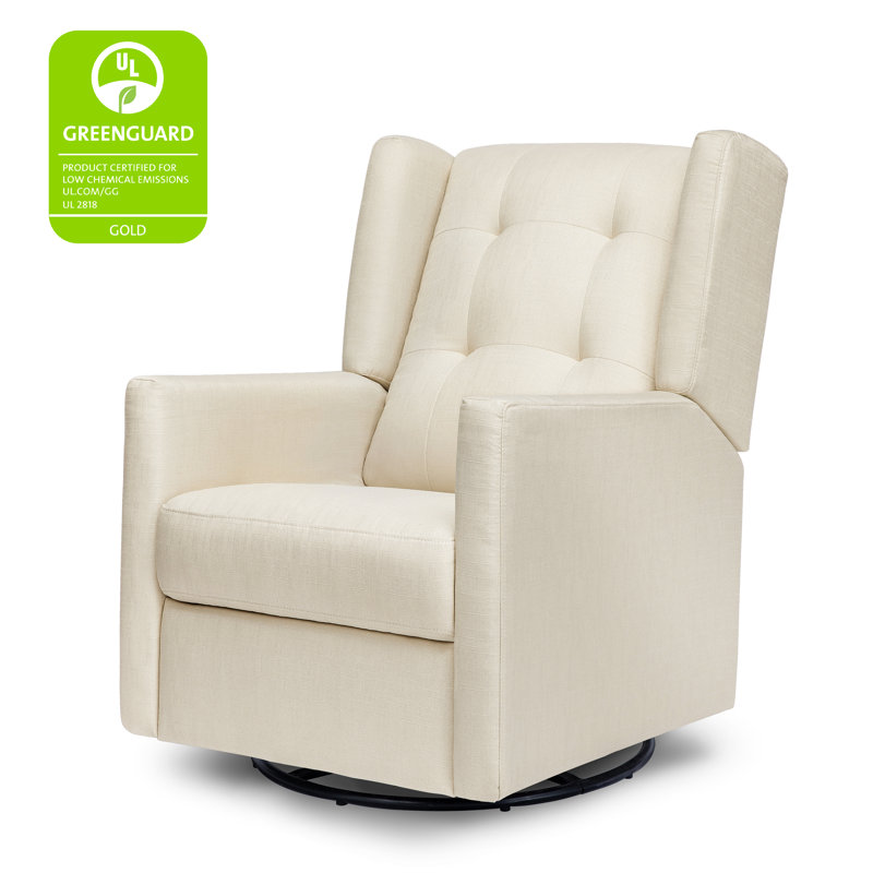 Maddox Natural Oat Swivel Recliner with Sustainable Wood