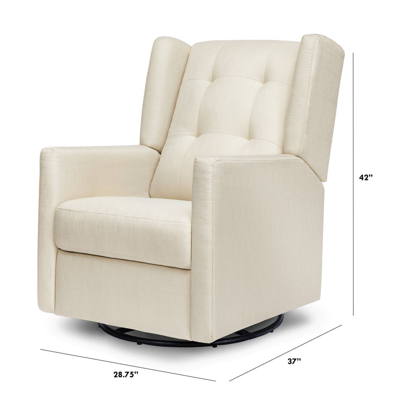 Maddox Natural Oat Swivel Recliner with Sustainable Wood