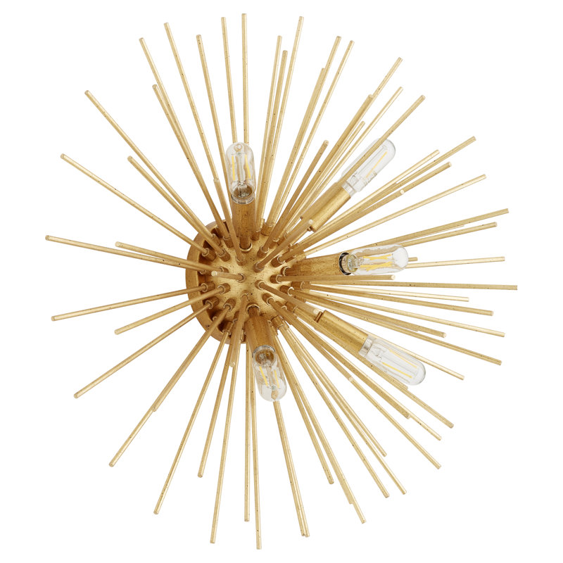 Electra Starburst 5-Light Flush Mount in Gold Leaf
