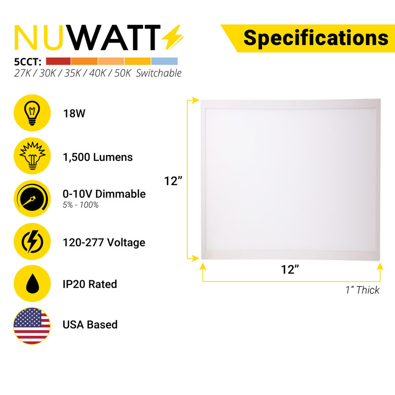 Ultra-Thin White Aluminum LED Flush Mount Panels