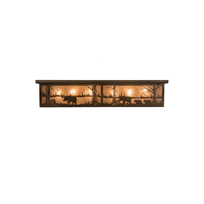 Adirondack Inspired Antique Copper & Silver Mica 8-Light Flush Mount