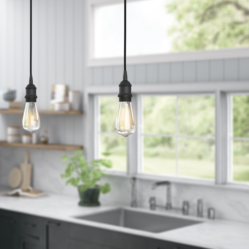 Matte Black Vintage Mini Pendant Light
