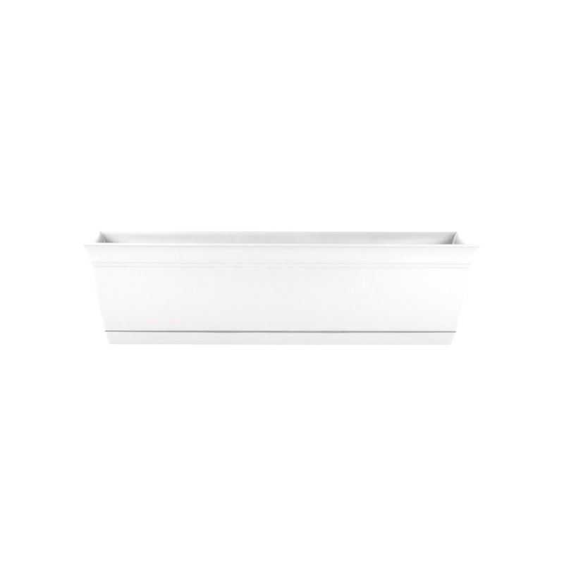 Eclipse 24" White Rectangular Indoor/Outdoor Planter with Removable Saucer