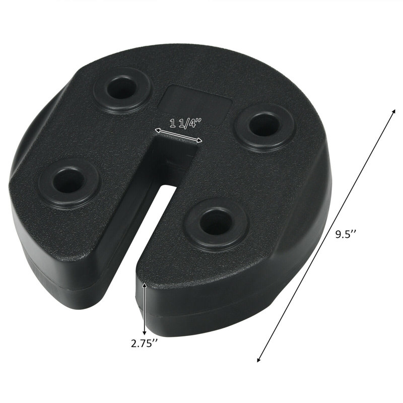 Black Plastic Water-Filled Weight Plates for Canopy Tent