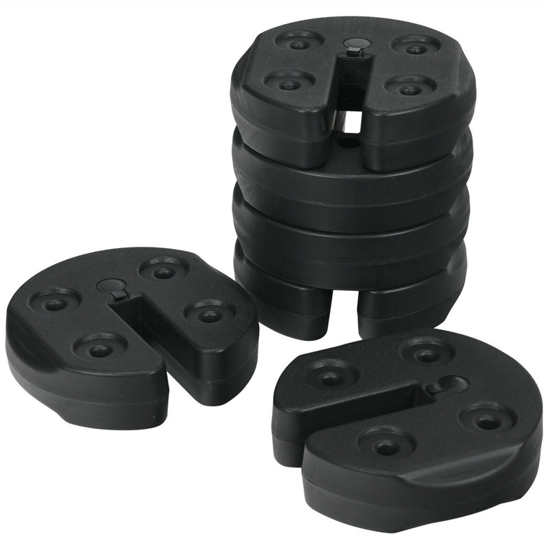Black Plastic Water-Filled Weight Plates for Canopy Tent