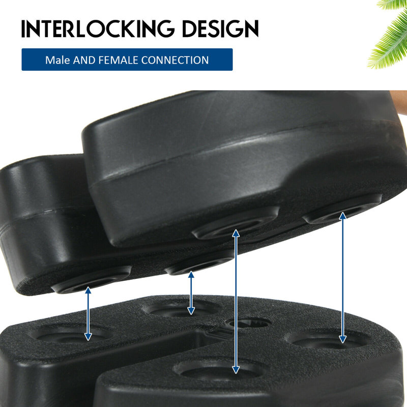 Black Plastic Water-Filled Weight Plates for Canopy Tent