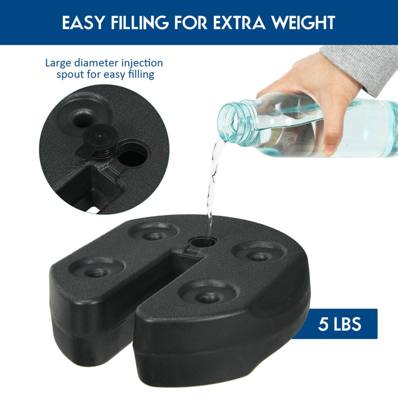 Black Plastic Water-Filled Weight Plates for Canopy Tent