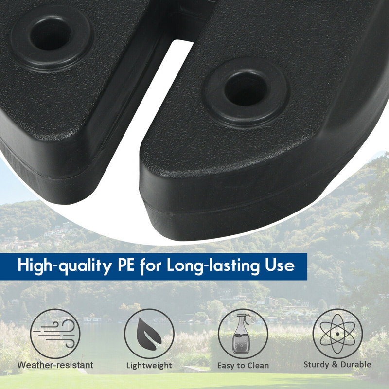 Black Plastic Water-Filled Weight Plates for Canopy Tent