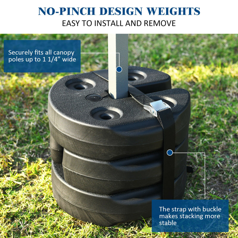 Black Plastic Water-Filled Weight Plates for Canopy Tent