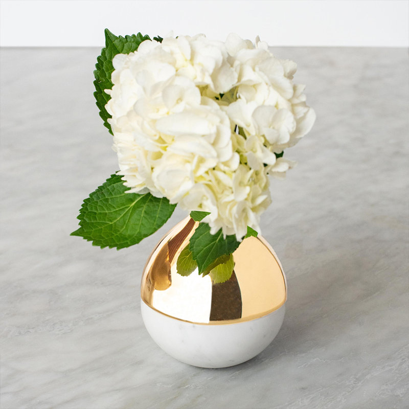 Gold and Marble Bud Shaped Table Vase