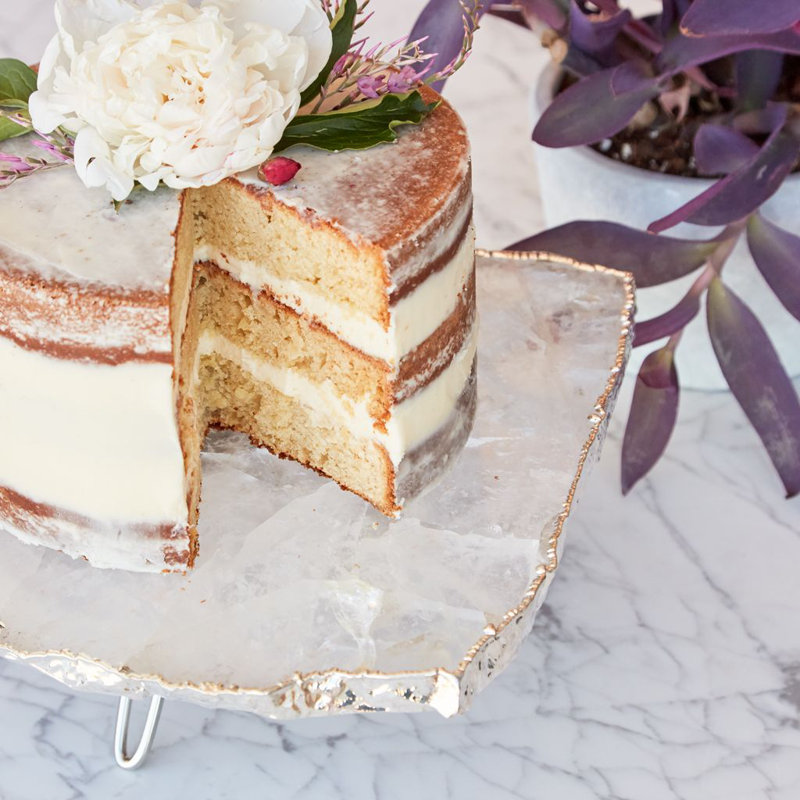 Crystal and Silver Pedestal Cake Stand