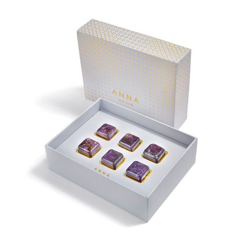 Amethyst Gemstone Whisky Cooling Cubes Set of 6