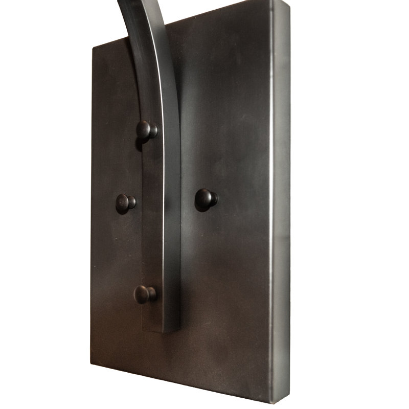 Hyde Park Craftsman Brown 1-Light Wall Sconce with Beige Glass Shade