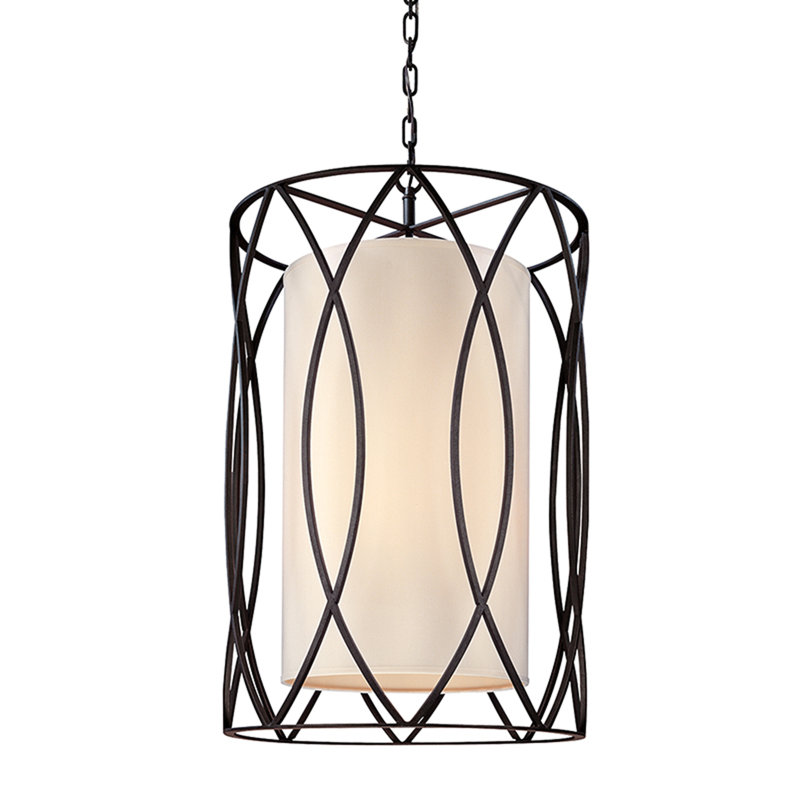 Deep Bronze 4-Light Glass Lantern Pendant