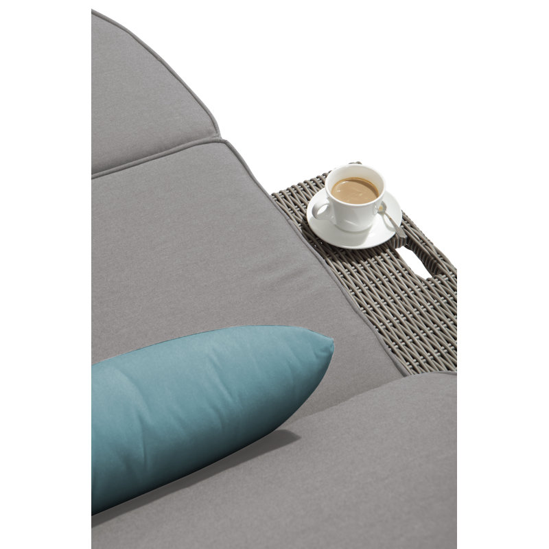Sandra 75" Gray Aluminum Wicker Outdoor Daybed