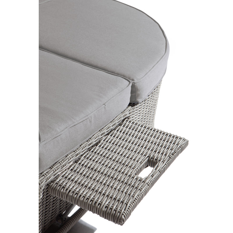 Sandra 75" Gray Aluminum Wicker Outdoor Daybed