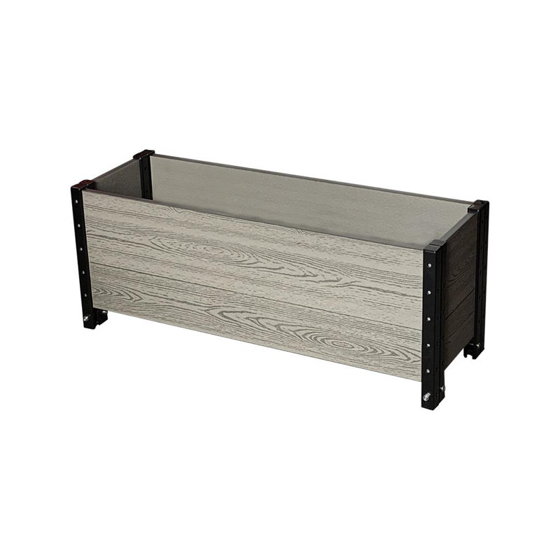 Contemporary Everbloom Grey Rectangular Raised Bed Planter with Wheels