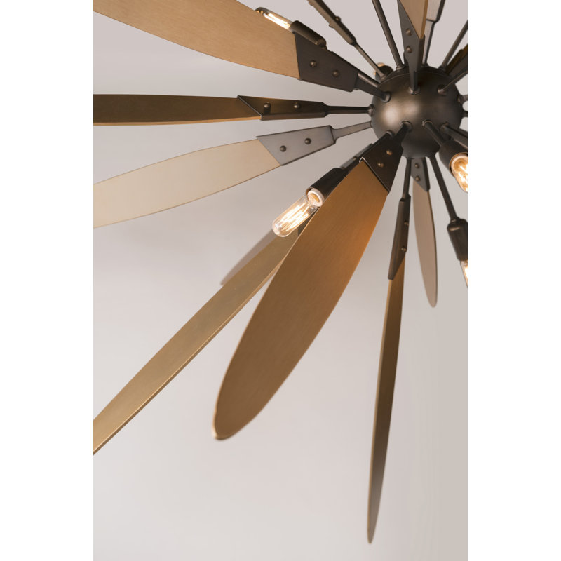 Bronze and Aluminum 8-Light Modern Sputnik Chandelier