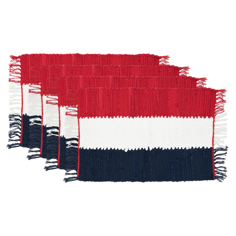 Americana Patriotic Cotton Striped Rectangle Placemats