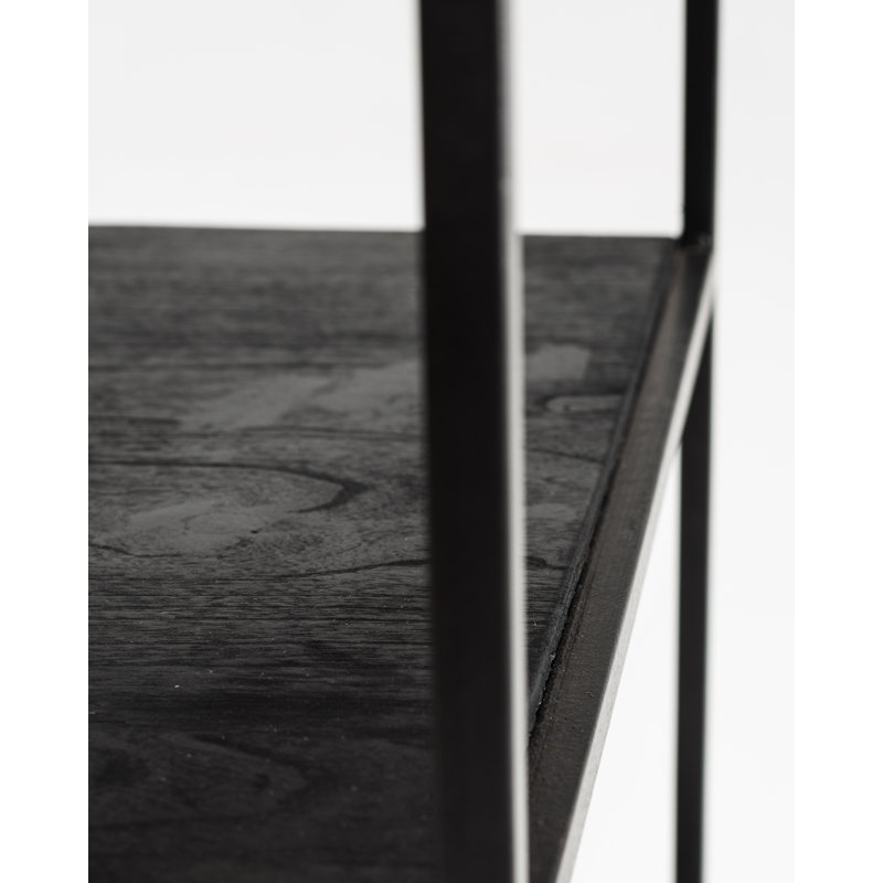 Nordic Black 55'' Rustic Boat Wood & Iron Console Table with Storage