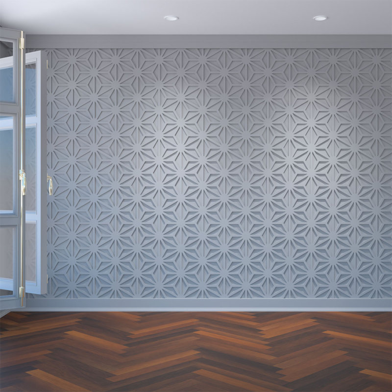 Elegant Unfinished PVC Fretwork Wall Panels, 15.75'' x 17.75''
