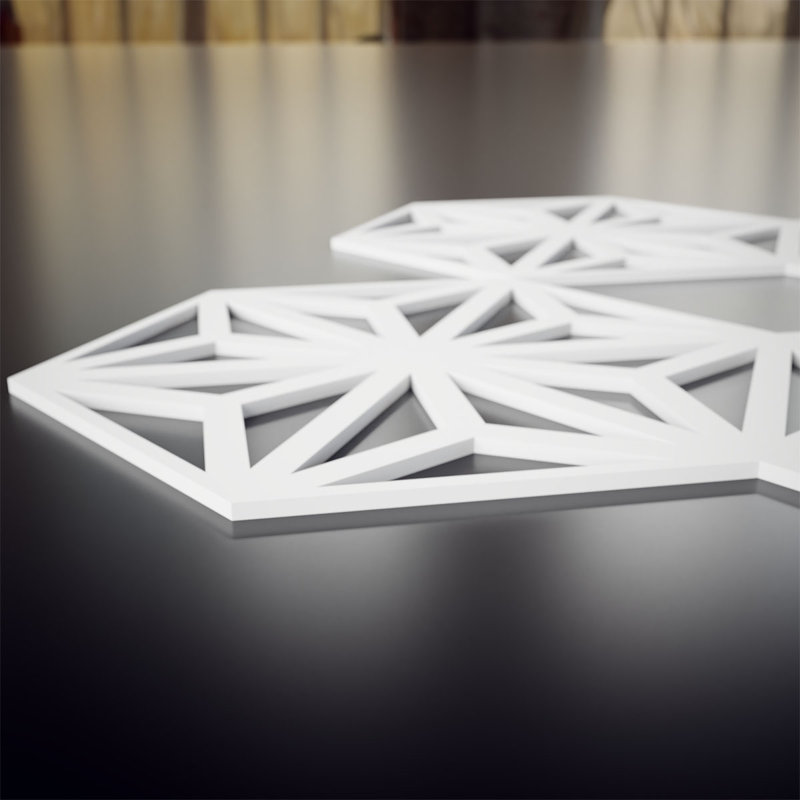 Elegant Unfinished PVC Fretwork Wall Panels, 15.75'' x 17.75''