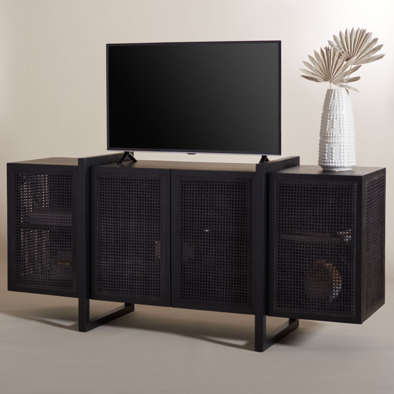Black Rattan and MDF Contemporary Sideboard