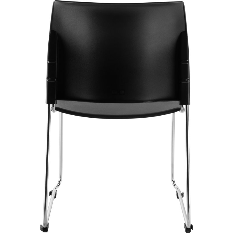 Modern Black Metal Stackable Multipurpose Chair with Ergonomic Support