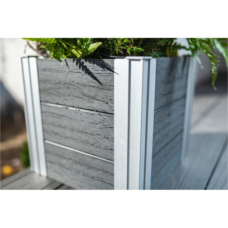 Modern Urbana Square Slate Gray PVC Medium Planter Box