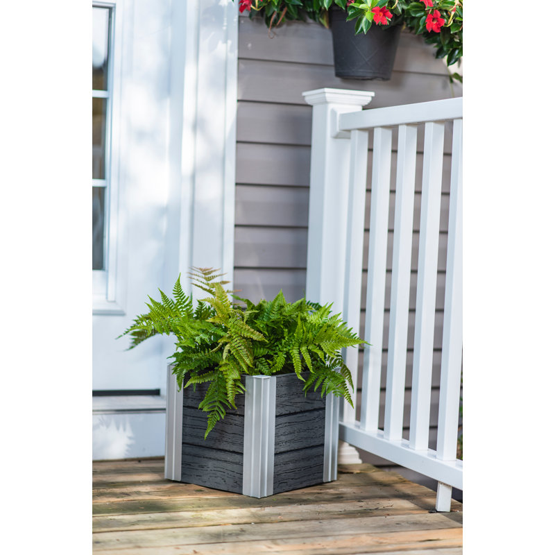 Modern Urbana Square Slate Gray PVC Medium Planter Box