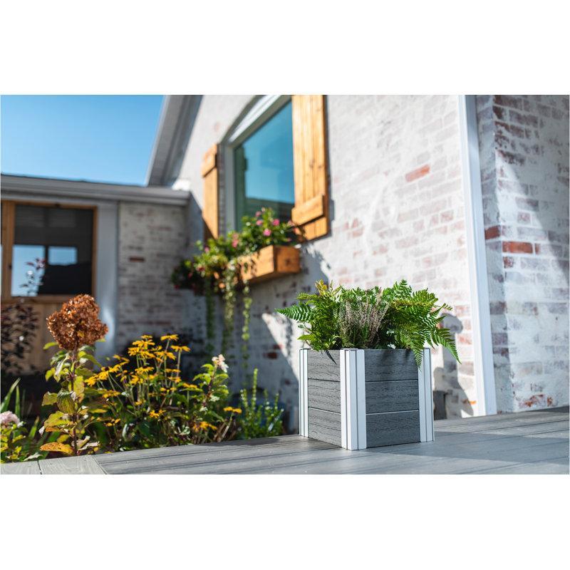 Modern Urbana Square Slate Gray PVC Medium Planter Box