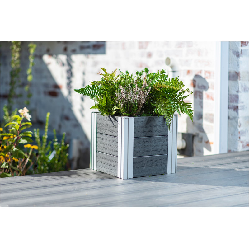 Modern Urbana Square Slate Gray PVC Medium Planter Box
