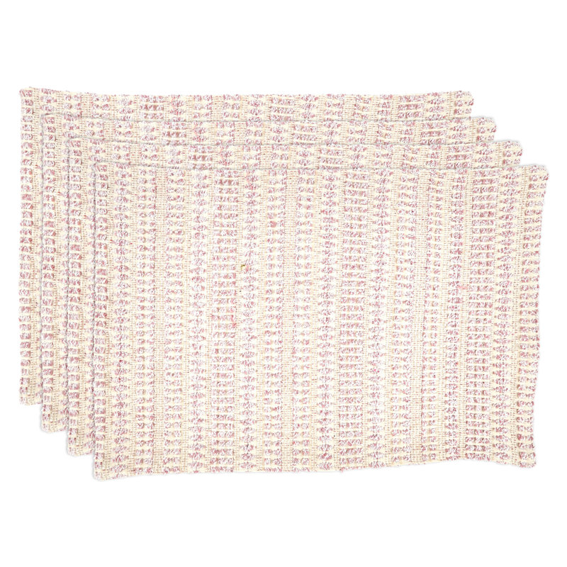 Blush and Dusty Pink Woven Fabric Placemats, Set of 4