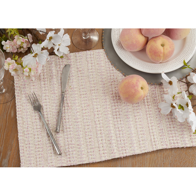 Blush and Dusty Pink Woven Fabric Placemats, Set of 4