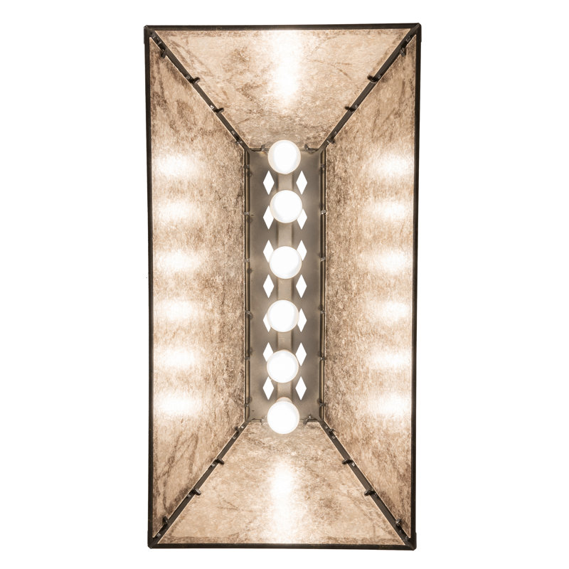 Antiquity Black Glass 6-Light Island Pendant with Mica Shade