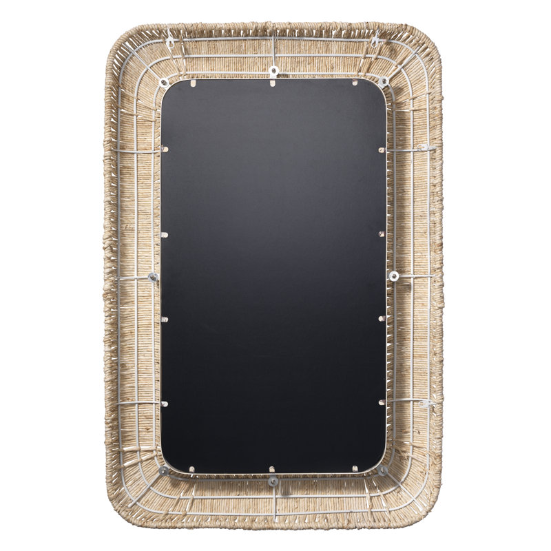 Raelyn Natural Corn Rope Wrapped Rectangular Wall Mirror