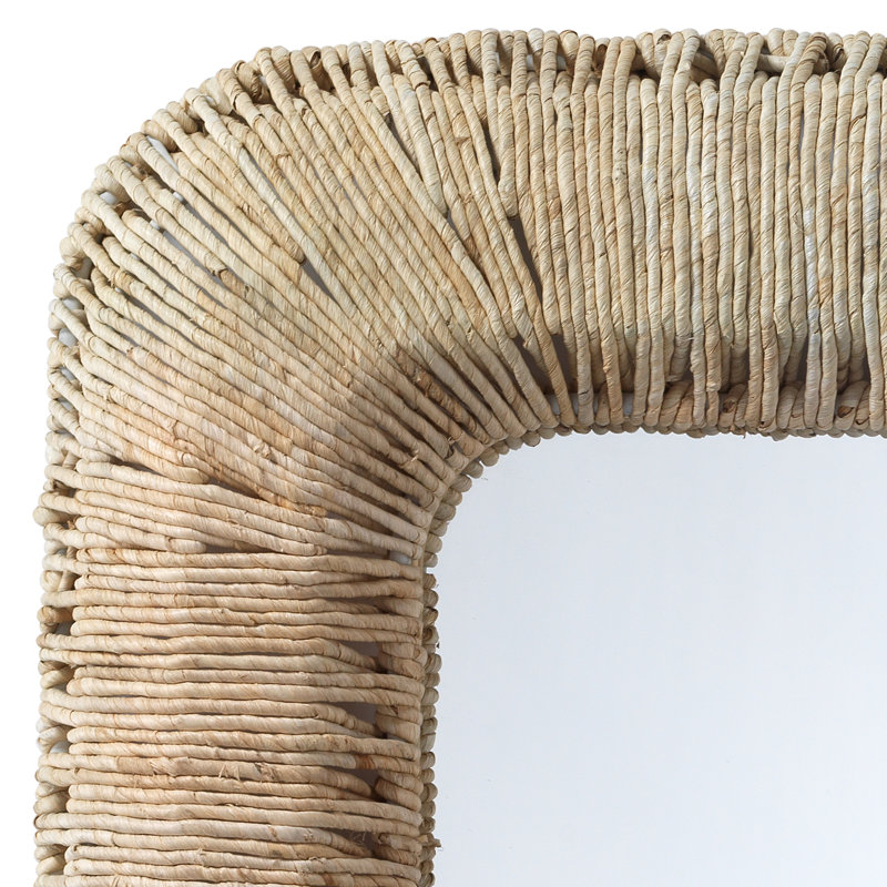 Raelyn Natural Corn Rope Wrapped Rectangular Wall Mirror