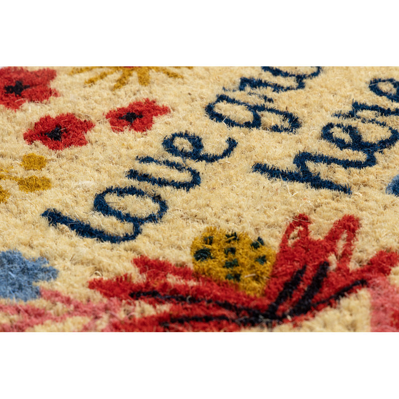 Heartfelt Charm Artisan-Crafted Coir Doormat, 18" x 30"