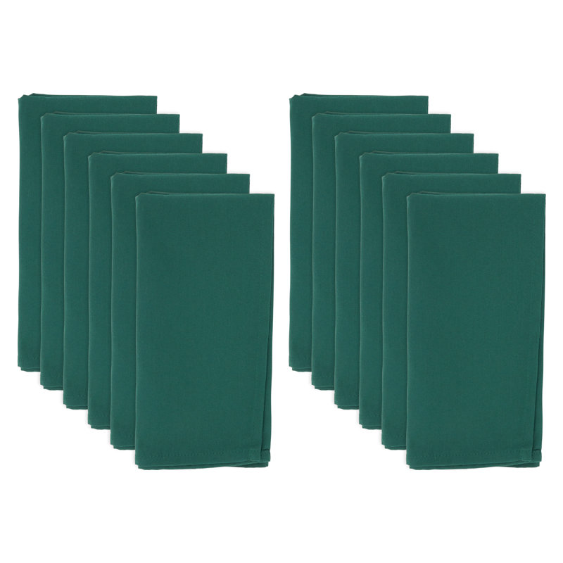 Jasper Green Polyester Square Dinner Napkins Set of 12