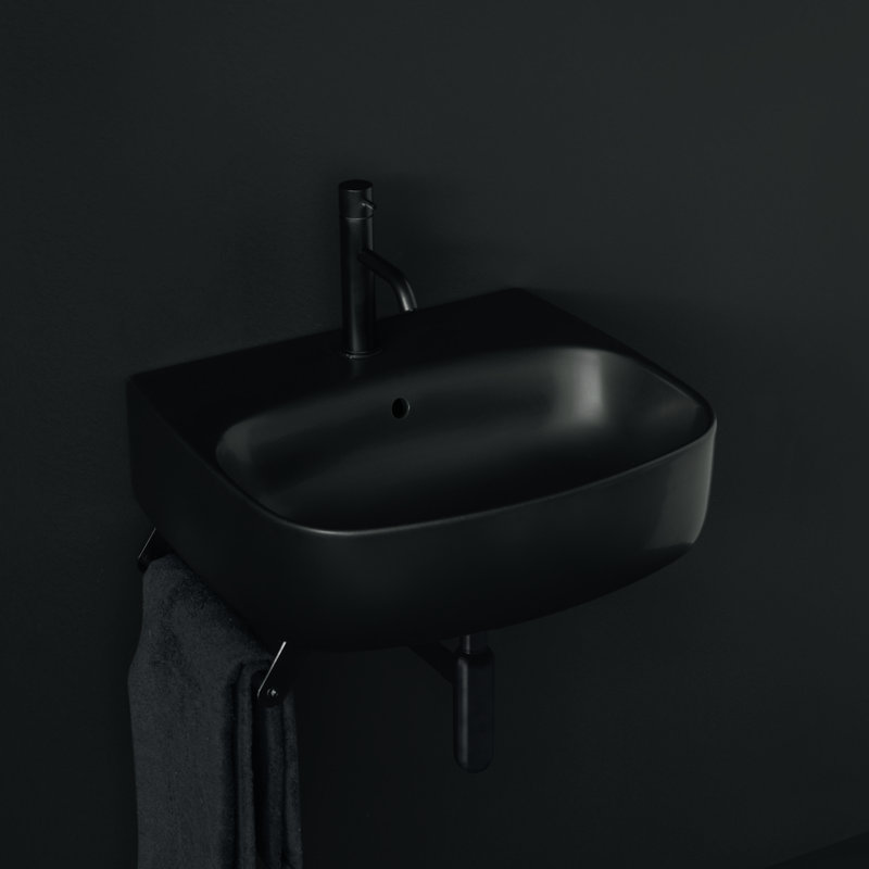 Nolita Matte Black Ceramic Wall-Mount Bathroom Sink