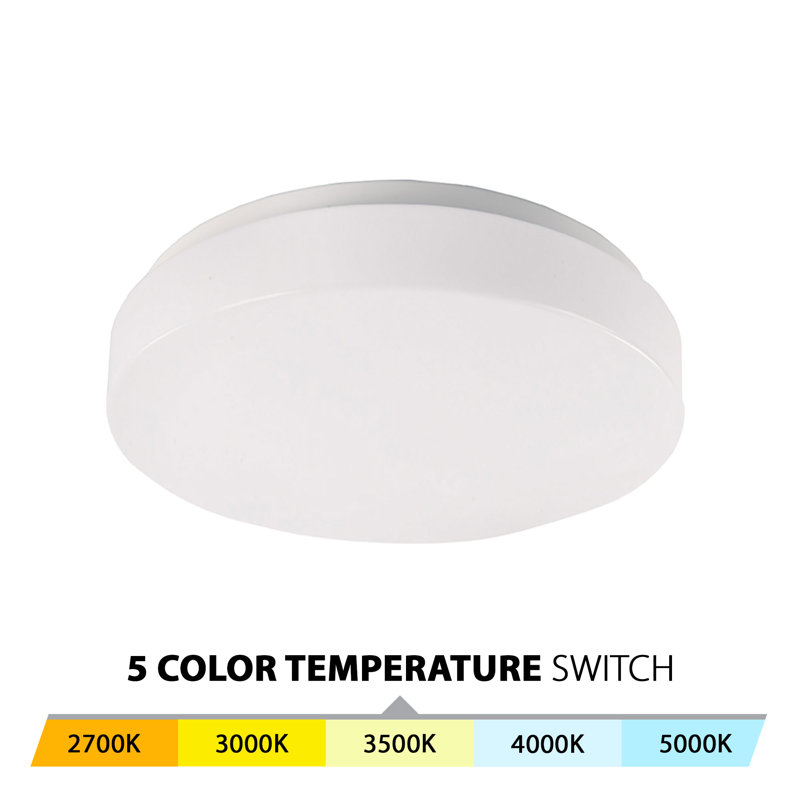 EcoLite 13'' White Aluminum LED Flush Mount with 5-CCT Switch