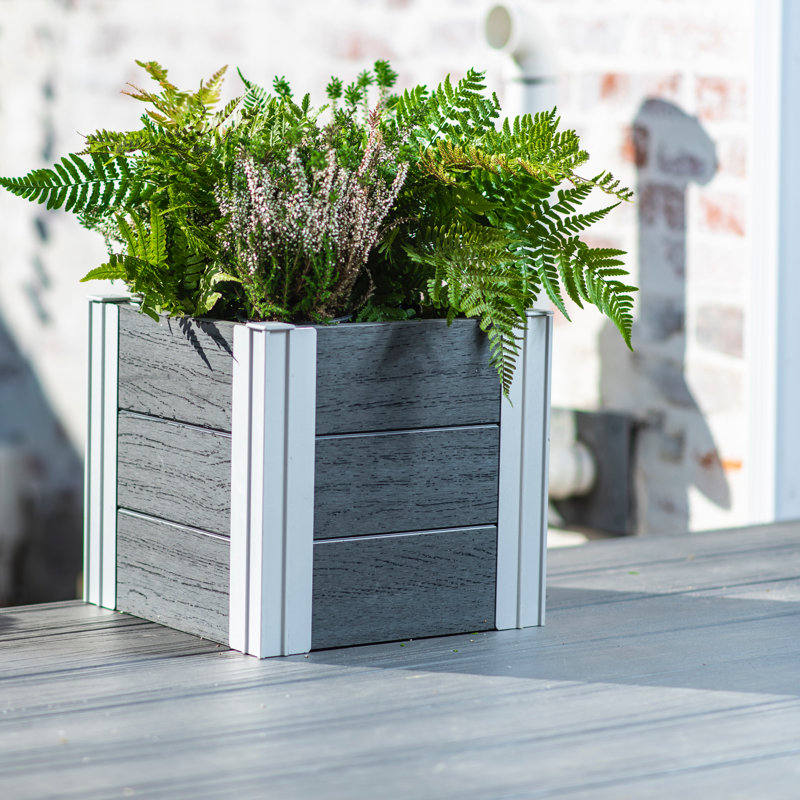 Modern Urbana Square Slate Gray PVC Medium Planter Box