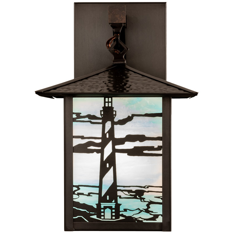 Seneca Craftsman Brown Finish Brass Lighthouse Sailboat Wall Sconce