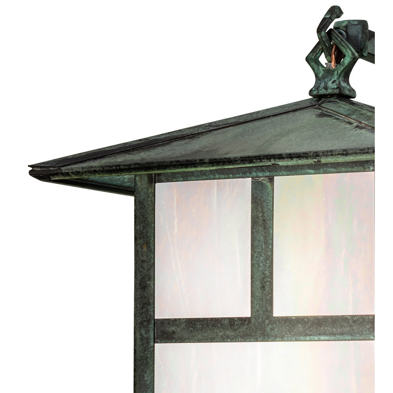 Craftsman Brown Copper Iridescent Glass Wall Sconce