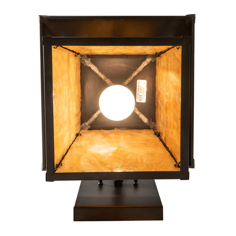 Stillwater Cross Mission 1-Light Craftsman Brown and Beige Glass Sconce