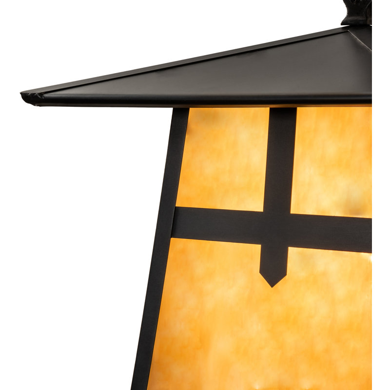 Stillwater Cross Mission 1-Light Craftsman Brown and Beige Glass Sconce